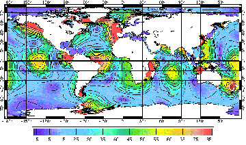 Caracteristiques de l onde M2 sur le globe reproduite dans FES2004